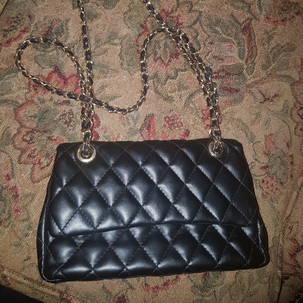 Black shoulder crossbody bag
